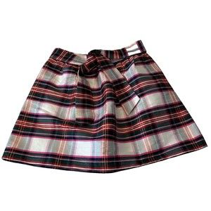 Crown And Ivy Womens Plaid Party Short Skirt Size Petite 6 Lined Pockets Holiday